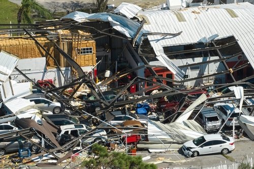 hurricane damaged area