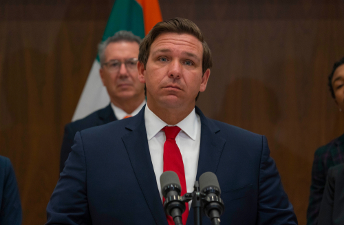 Ron DeSantis giving a speech